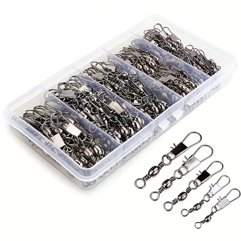 50/200pcs Barrel Snap Swivel F - огляд і ціна Fishing Hook Offset